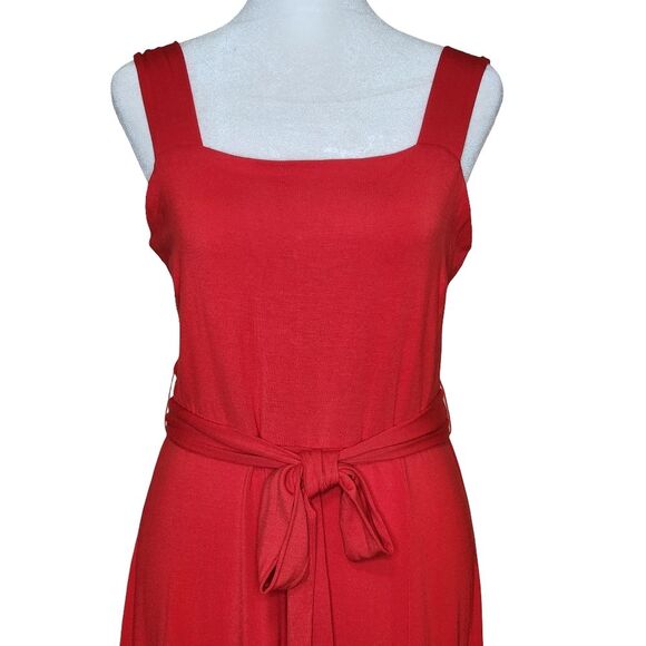 Sugarlips Mariana Jersey Knit Midi Dress Red Sleeveless Women's Medium NWT - Picture 3 of 12